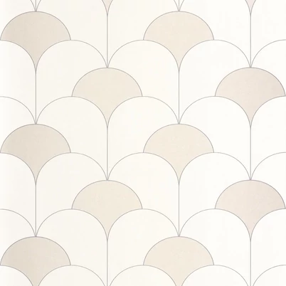 Casadeco Elegáns Art deco arany-fehér vlies tapéta Theatre Blanc Neige 53 cm X 10 m