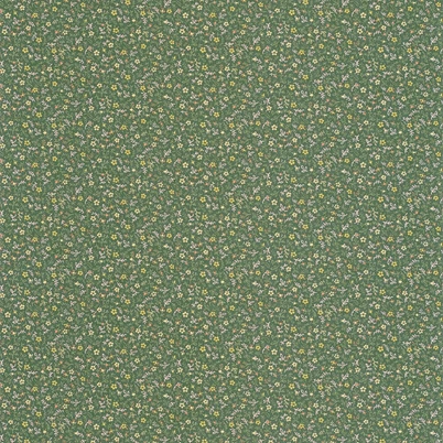Casadeco Apró virág mintás romantikus zöld vlies tapéta Myosotis Vert Mousse 53 cm X 10 m