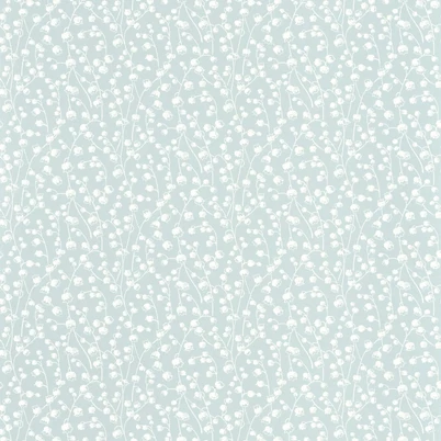 Casadeco Romantikus gyöngyvirágos világoskék vlies tapéta Lily Of The Valley Bleu Ciel 53 cm X 10 m