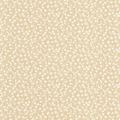 Casadeco Romantikus gyöngyvirágos bézs vlies tapéta Lily Of The Valley Ficelle 53 cm X 10 m