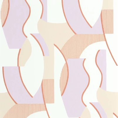Casadeco Absztrakt mintás modern lila vlies tapéta Concept Parme/Corail 53 cm X 10 m