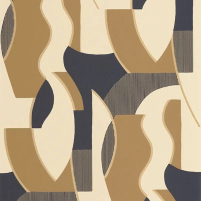 Casadeco Absztrakt mintás modern bézs-fekete vlies tapéta Concept Lin/Noir 53 cm X 10 m