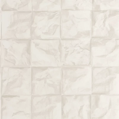 Casadeco 3D hatású rácsmintás törtfehér vlies tapéta Papier Froisse Craie 53 cm X 10 m