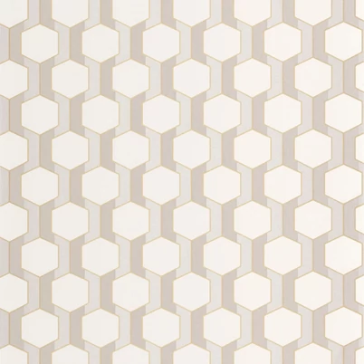 Casadeco Bézs-arany geometriai mintás vlies tapéta Hamilton Naturel 53 cm X 10 m