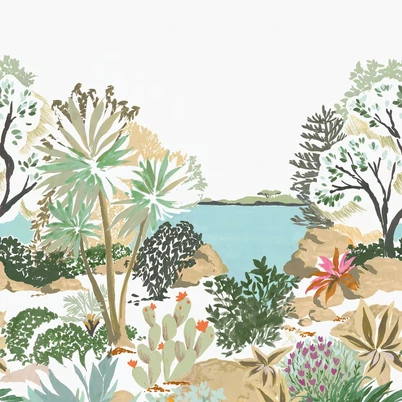 Casadeco Egzotikus tájkép vlies poszter tapéta Cap Esterel Bleu 