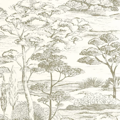 Casadeco Fa mintás fehér-barna vinyl tapéta Littoral Argile 53 cm X 10 m