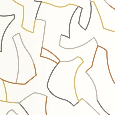 Casasdeco Vonal mintás absztrakt aranybarna-fehér vlies tapéta Maze Game Ocre 53 cm X 10 m