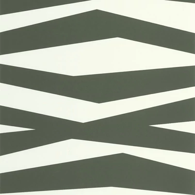 Casadeco Modern vonal mintás méregzöld vlies tapéta Zebra Game Sapin 53 cm X 10 m