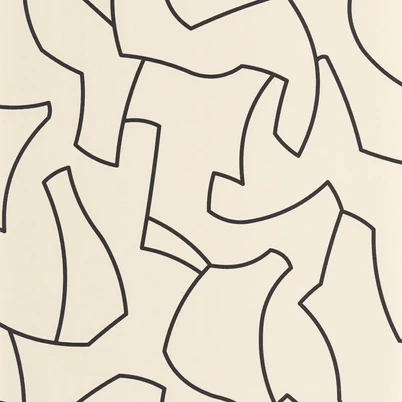 Casasdeco Vonal mintás absztrakt fekete-bézs vlies tapéta Maze Game Noir 53 cm X 10 m