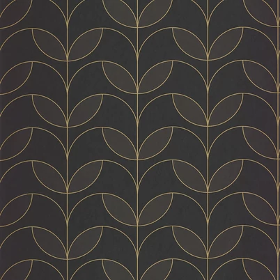 Casadeco Elegáns fekete vlies tapéta metál fénnyel Mistinguett Noir Fusain 53 cm X 10 m