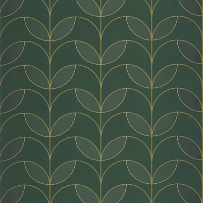 Casadeco Elegáns zöld vlies tapéta metál fénnyel Mistinguett Vert Empire 53 cm X 10 m