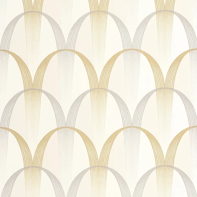 Casadeco Geometrikus sárga-fehér vlies tapéta Entree Des Artistes Blanc Calcaire/Gris 53 cm X 10 m