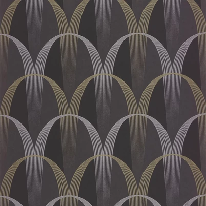 Casadeco Geometrikus sötétbarna vlies tapéta Entree Des Artistes Noir Fusain 53 cm X 10 m