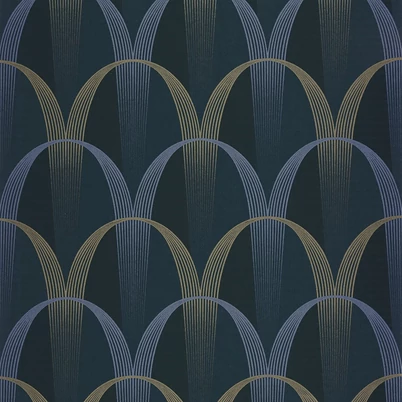 Casadeco Geometrikus kék vlies tapéta Entree Des Artistes Bleu Outremer/Mordore 53 cm X 10 m