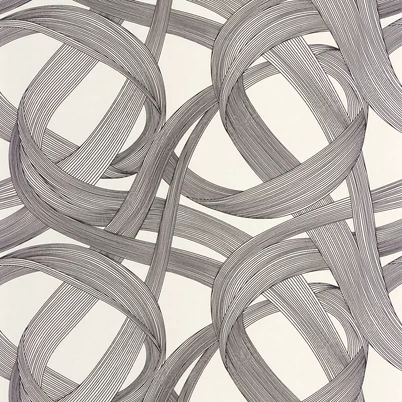 Casadeco Hullám mintás fekete-fehér vlies tapéta Shimmy Noir Fusain Lin 53 cm X 10 m