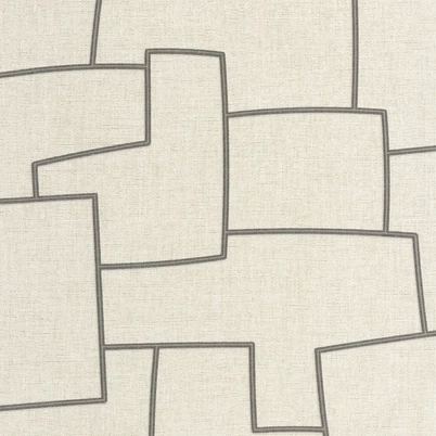 Casadeco Absztrakt geometriai mintás drapp-fekete vinyl tapéta Inca Grege/Noir 53 cm  X 10 m