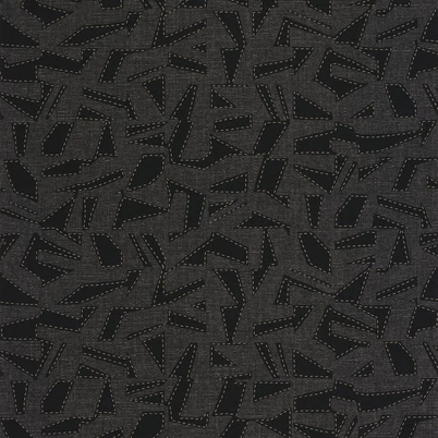 Casadeco Grafikai mintás fekete vinyl tapéta Sanara Noir Fusain 53 cm X 10 m