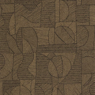 Casadeco Geometriai mintás modern fekete-arany vinyl tapéta Baman Or/Noir 53 cm X 10 m