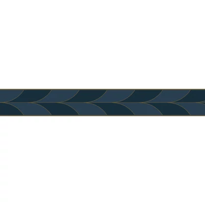 Casadeco Vékony kék mintás vlies bordűr La Festive Bleu Petrole 5 cm X 6 m