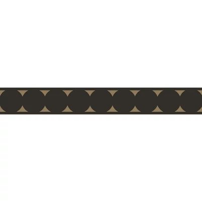 Casadeco Elegáns mintás fekete vlies bordűr La Coquette Noir Fusain 5 cm  X 6 m