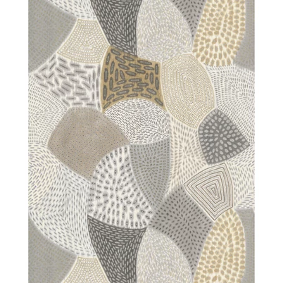 Casadeco Absztrakt mintás szürke-mustársárga vinyl poszter tapéta Fresco Nature 200 cm X 3 m