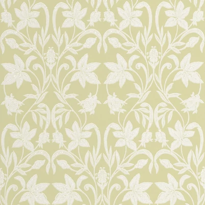 Casadeco virág mintás pisztácia színű vlies tapéta Primrose Pistache 53 cm X 10 m