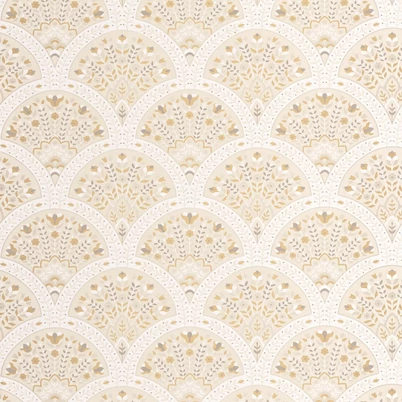 Casadeco legyező mintás bézs vlies tapéta Wallace Beige Creme 53 cm X 10 m