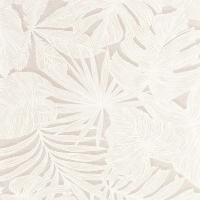 Casadeco Pálmalevél mintás krémes bézs vinyl tapéta Granada Beige Creme 53 cm X 10 m