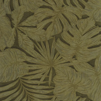 Casadeco Pálmalevél mintás keki vinyl tapéta Granada Vert Kaki 53 cm X 10 m