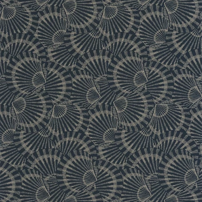 Casadeco Kagyló mintás sötétkék vinyl tapéta Saint Malo Bleu Orage 53 cm X 10 m