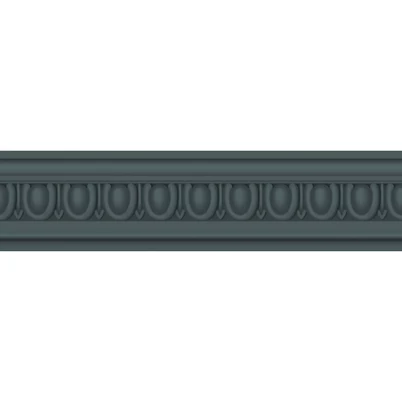 Casadeco Klasszikus széles olajkék vlies bordűr La Baronne Bleu Petrole 10 cm X 6 m