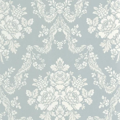 Casadeco kék barokk mintás vlies tapéta Pompadour Bleu Doux 53 cm X 10 m