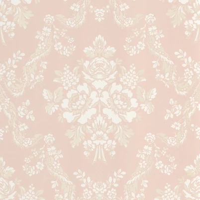 Casadeco rózsaszín barokk mintás vlies tapéta Pompadour Rose Poudre 53 cm X 10 m