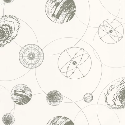 Caselio Bolygós zöld-fehér vinyl tapéta Just Fly Kaki 53 cm X 10 m