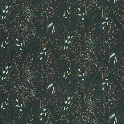 Caselio Apró levél mintás sötétzöld vlies tapéta Jade Vert Emeraude 53 cm X 10 m