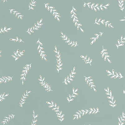 Caselio Kalász mintás zöld vlies tapéta Iris Vert De Gris 53 cm X 10 m