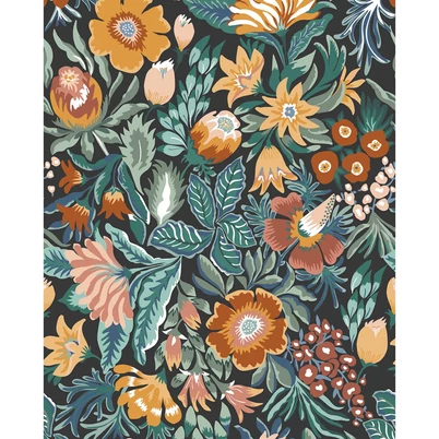 Caselio Óriás virágos színes vlies poszter tapéta Apolline Multicouleurs 50 cm X 2,8 m