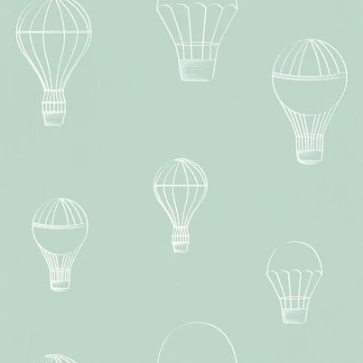 Caselio Hőlégballonos zöld vlies tapéta Voyager Menthe 53 cm X 10 m