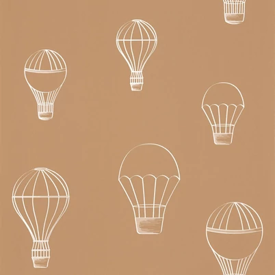 Caselio Hőlégballonos barna vlies tapéta Voyager Camel 53 cm X 10 m