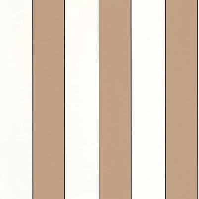 Caselio Elegáns csíkos barna vinyl tapéta fekete széllel Moonlight Golden Lines Camel Blanc 53 cm X 10 m
