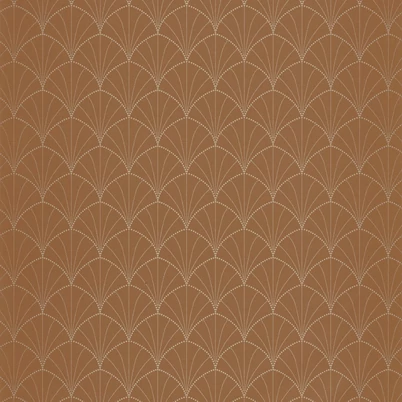 Caselio Pálma mintás art deco barna vinyl tapéta Edgar Caramel Or 53 cm X 10 m