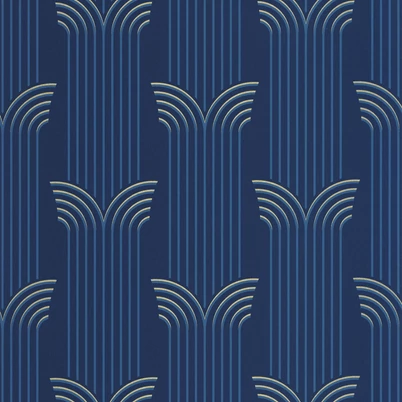 Caselio Art deco kék-arany vinyl tapéta Glamour Bleu Dore 53 cm X 10 m