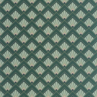 Caselio Art deco glamúr zöld-arany vinyl tapéta Effervescence Vert Emeraude Violet 53 cm X 10 m