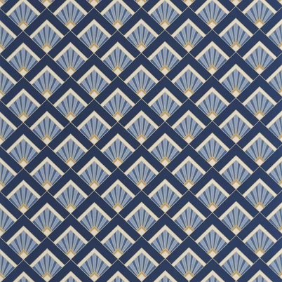 Caselio Art deco glamúr kék-arany vinyl tapéta Effervescence Bleu 53 cm X 10 m