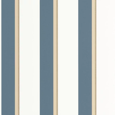 Caselio Elegáns csíkos kék vinyl tapéta barnaszegéllyel Linear Bleu 53 cm X 10 m