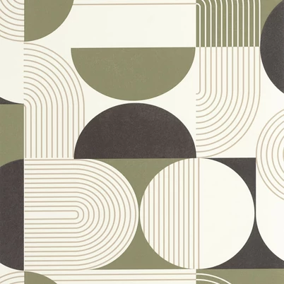Caselio Geometriai mintás modern keki zöld vinyl tapéta Amplitude Vert Kaki 53 cm X 10 m