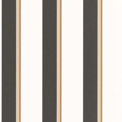 Caselio Elegáns csíkos fekete vinyl tapéta barna szegéllyel Linear Beige Or 53 cm X 10 m