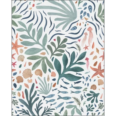 Caselio Korallzátony mintás színes vlies poszter tapéta Seychelles Bleu 50 cm X 3 m