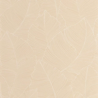 Caselio Nagy levél mintás modern bézs vinyl tapéta Vegetalia Blanc Beige 53 cm X 10 m