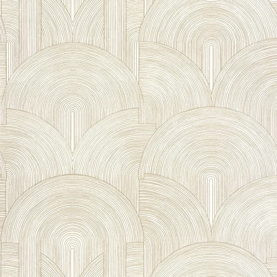 Caselio Art deco geometriai mintás fehér-arany vinyl tapéta Delicacy Blanc Or 53 cm X 10 m